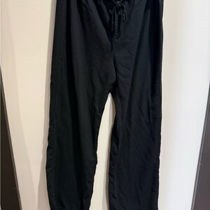 Harlow Black Viscose/Linen Pants
